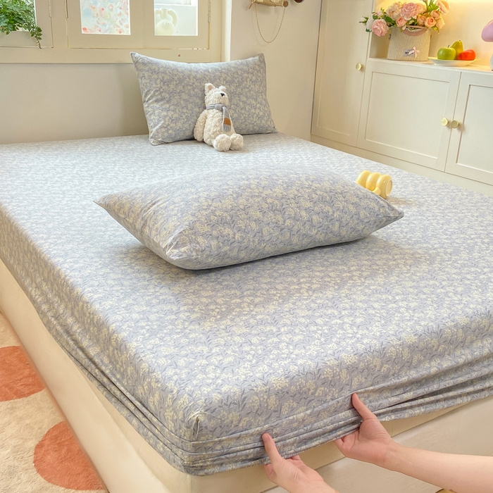 91家纺网 家纺一手货源 找家纺 玉海棠家纺 2025新款直播爆款双层纱床笠三件套 南亭晚风