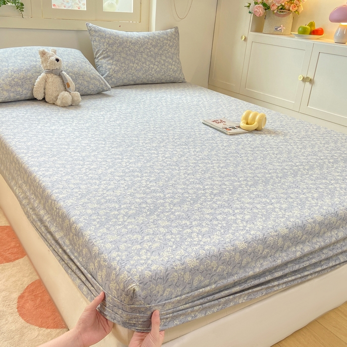 91家纺网 家纺一手货源 找家纺 玉海棠家纺 2025新款直播爆款双层纱床笠三件套 南亭晚风