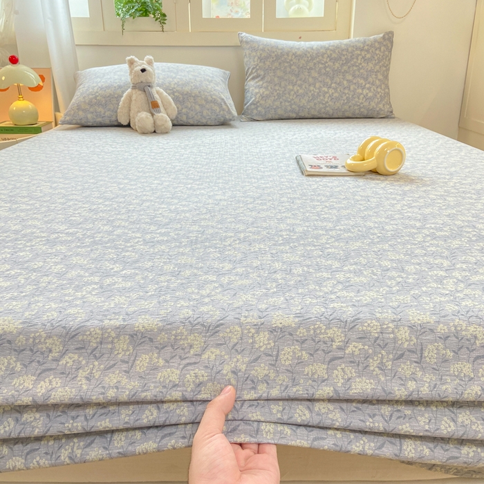 91家纺网 家纺一手货源 找家纺 玉海棠家纺 2025新款直播爆款双层纱床笠三件套 南亭晚风