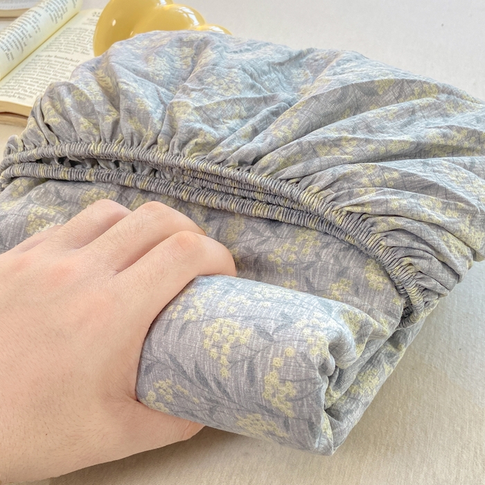 91家纺网 家纺一手货源 找家纺 玉海棠家纺 2025新款直播爆款双层纱床笠三件套 南亭晚风