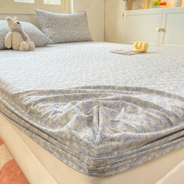 91家纺网 家纺一手货源 找家纺 玉海棠家纺 2025新款直播爆款双层纱床笠三件套 南亭晚风