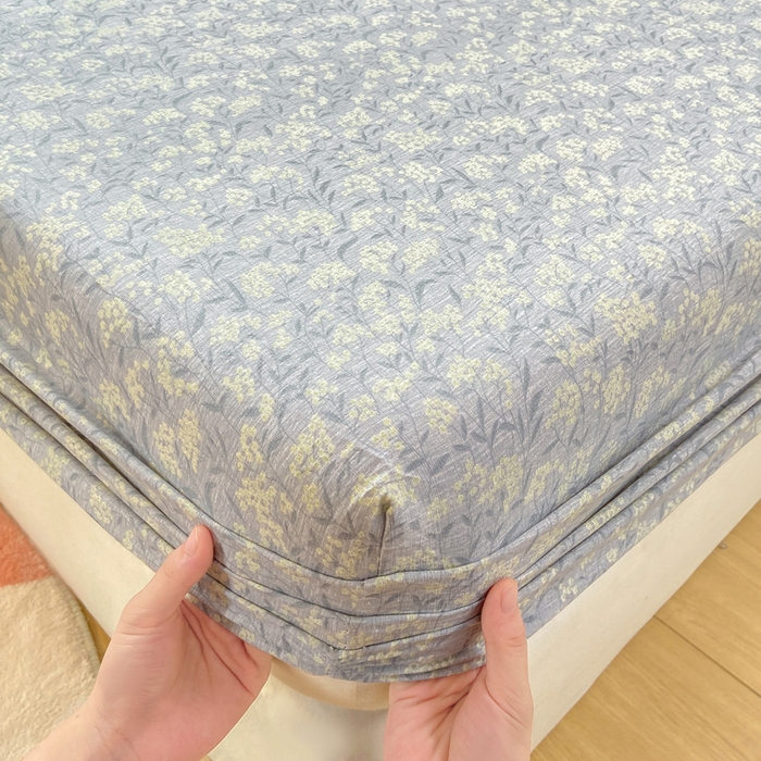 91家纺网 家纺一手货源 找家纺 玉海棠家纺 2025新款直播爆款双层纱床笠三件套 南亭晚风