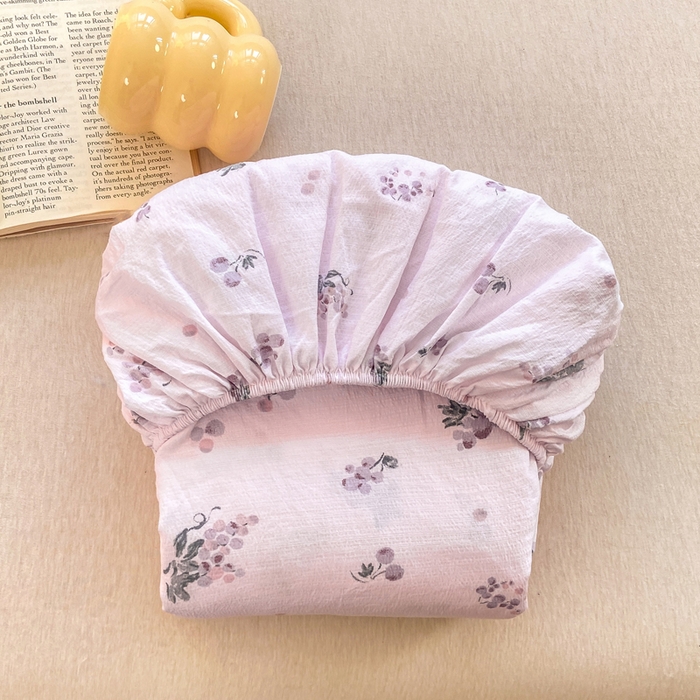 91家纺网 家纺一手货源 找家纺 玉海棠家纺 2025新款直播爆款双层纱床笠三件套 葡萄七分甜