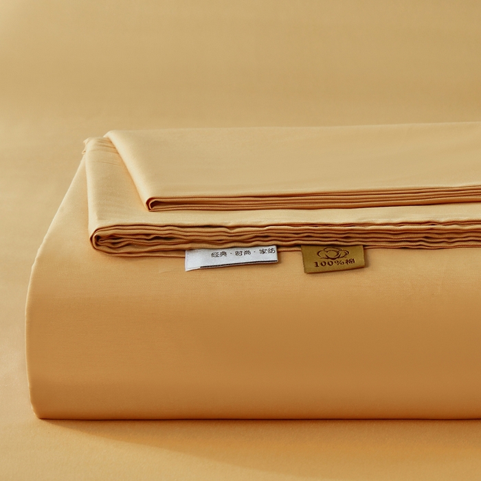 91家纺网 家纺一手货源 找家纺 绒品 2025新款13372纯棉纯色四件套 摩登桔