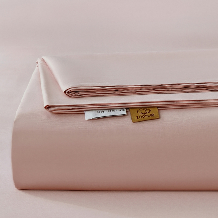 91家纺网 家纺一手货源 找家纺 绒品 2025新款13372纯棉纯色四件套 朱颜粉