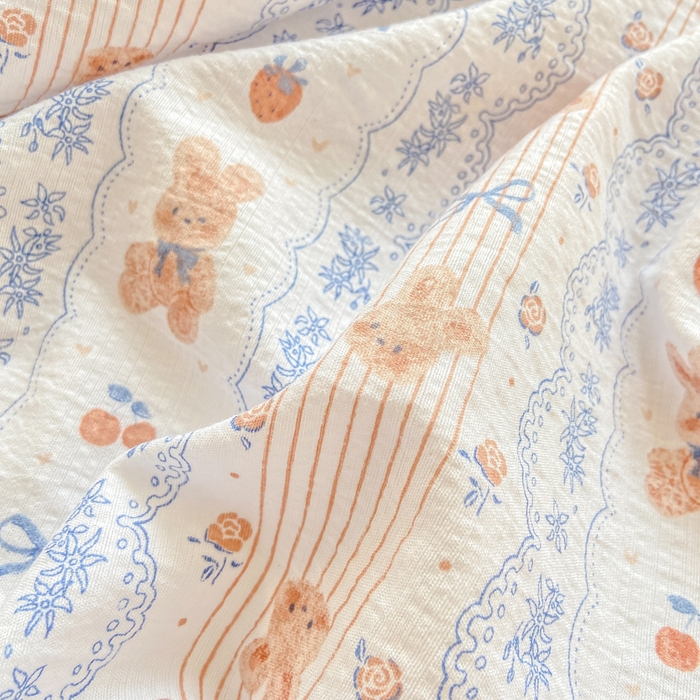 91家纺网 家纺一手货源 找家纺 玉海棠家纺 2025新款直播爆款双层纱床笠三件套 他和她的兔