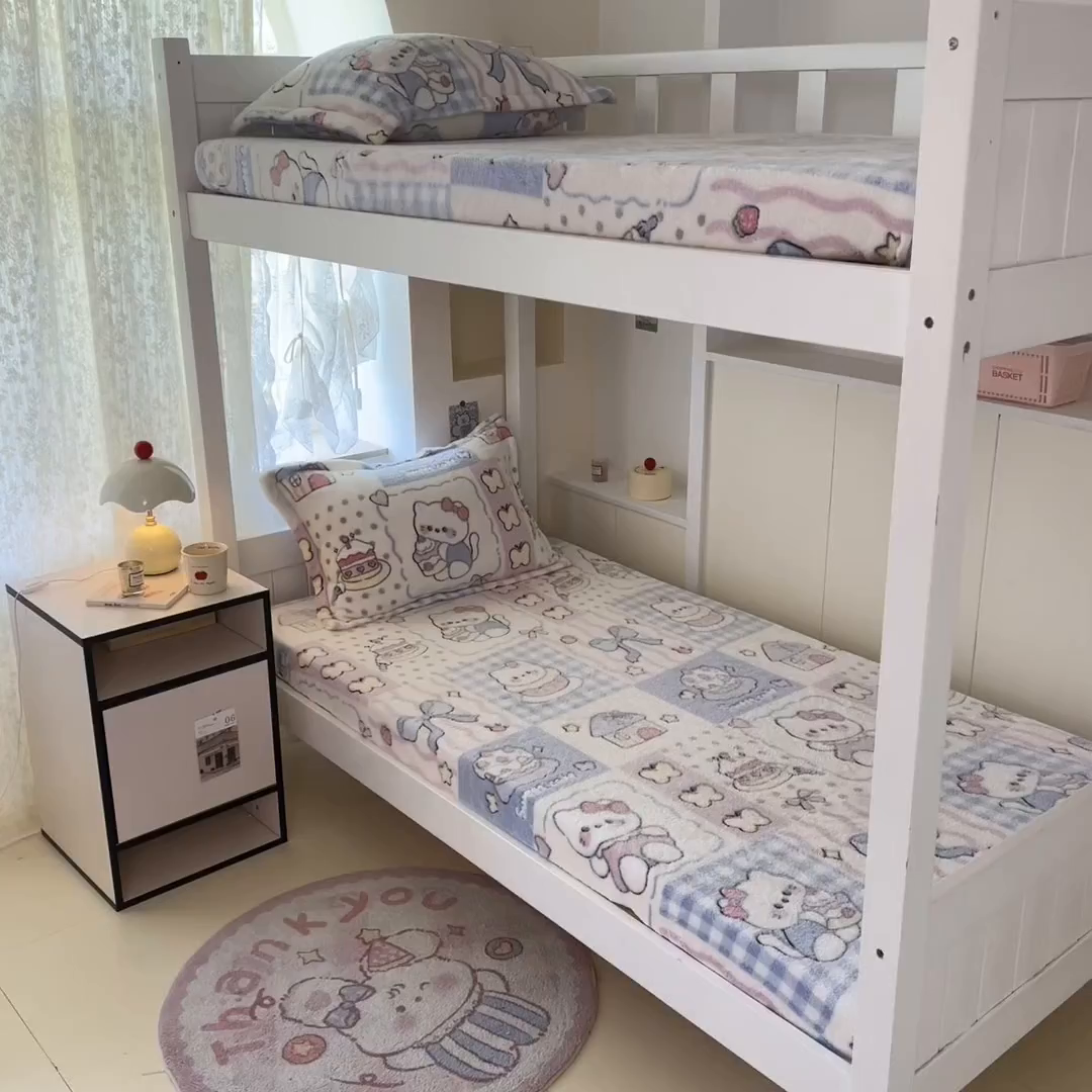 91家纺网 家纺一手货源 找家纺 川悦生活 2025新款雪花绒宿舍单床笠 床笠小喵甜心