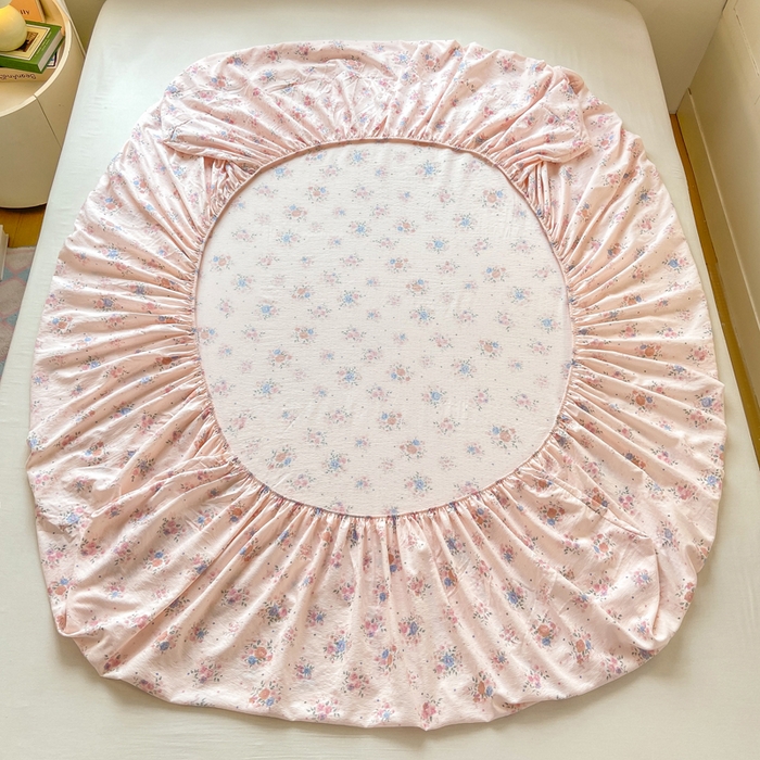 91家纺网 家纺一手货源 找家纺 玉海棠家纺 2025新款直播爆款双层纱床笠三件套 桃夭