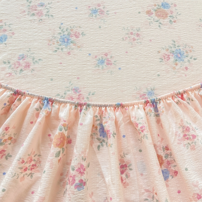 91家纺网 家纺一手货源 找家纺 玉海棠家纺 2025新款直播爆款双层纱床笠三件套 桃夭