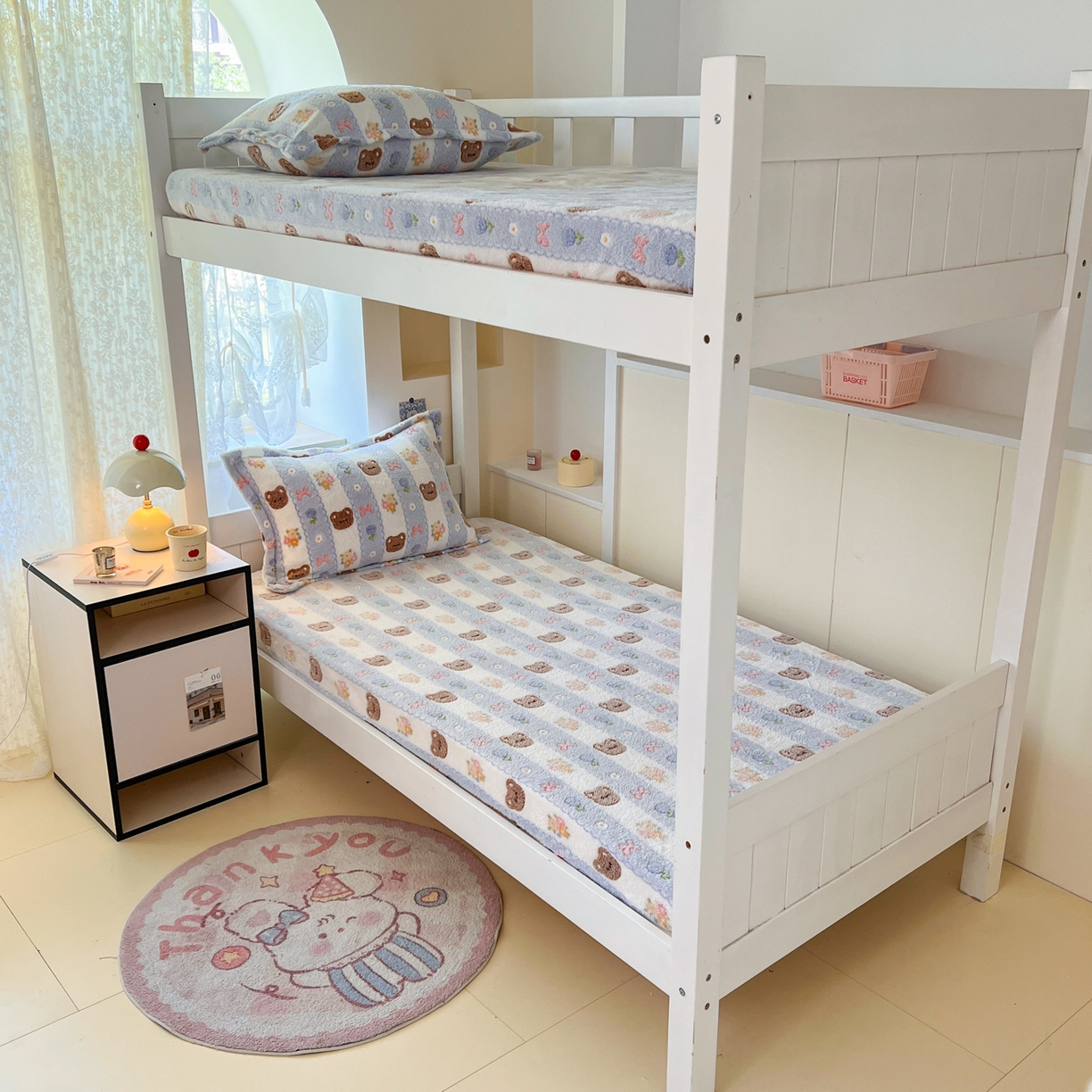 91家纺网 家纺一手货源 找家纺 川悦生活 2025新款雪花绒宿舍单床笠 床笠小熊花园