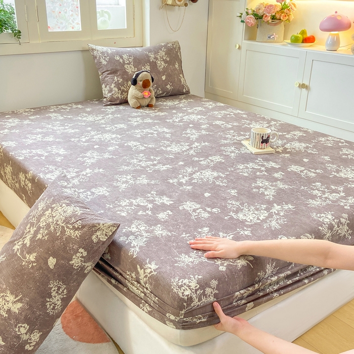 玉海棠家纺 2025新款直播爆款双层纱床笠三件套 月华秀影