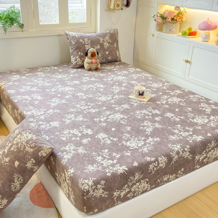 91家纺网 家纺一手货源 找家纺 玉海棠家纺 2025新款直播爆款双层纱床笠三件套 月华秀影