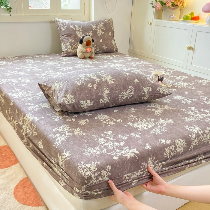 91家纺网 家纺一手货源 找家纺 玉海棠家纺 2025新款直播爆款双层纱床笠三件套 月华秀影