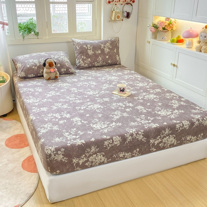 91家纺网 家纺一手货源 找家纺 玉海棠家纺 2025新款直播爆款双层纱床笠三件套 月华秀影