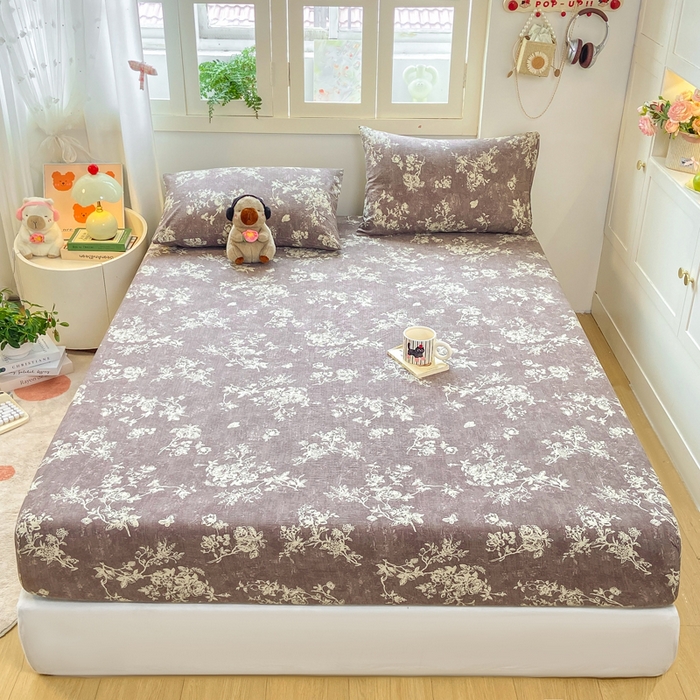 91家纺网 家纺一手货源 找家纺 玉海棠家纺 2025新款直播爆款双层纱床笠三件套 月华秀影