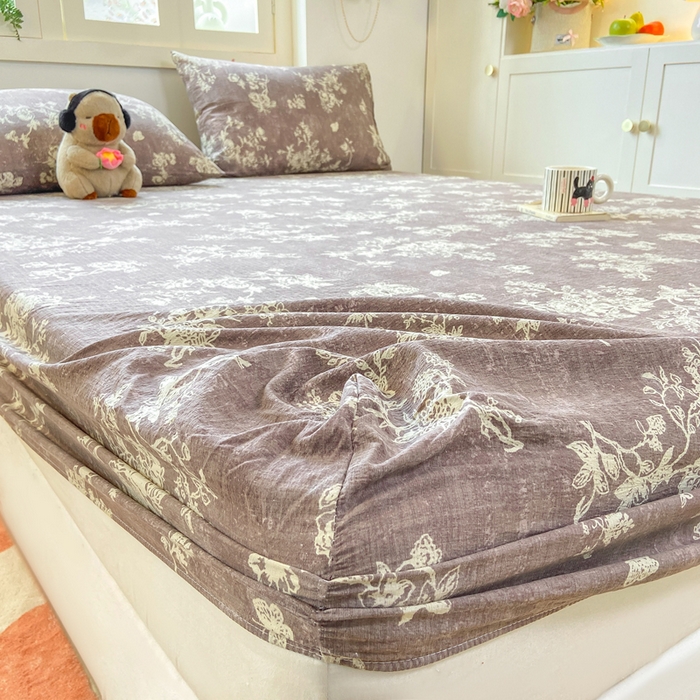 91家纺网 家纺一手货源 找家纺 玉海棠家纺 2025新款直播爆款双层纱床笠三件套 月华秀影