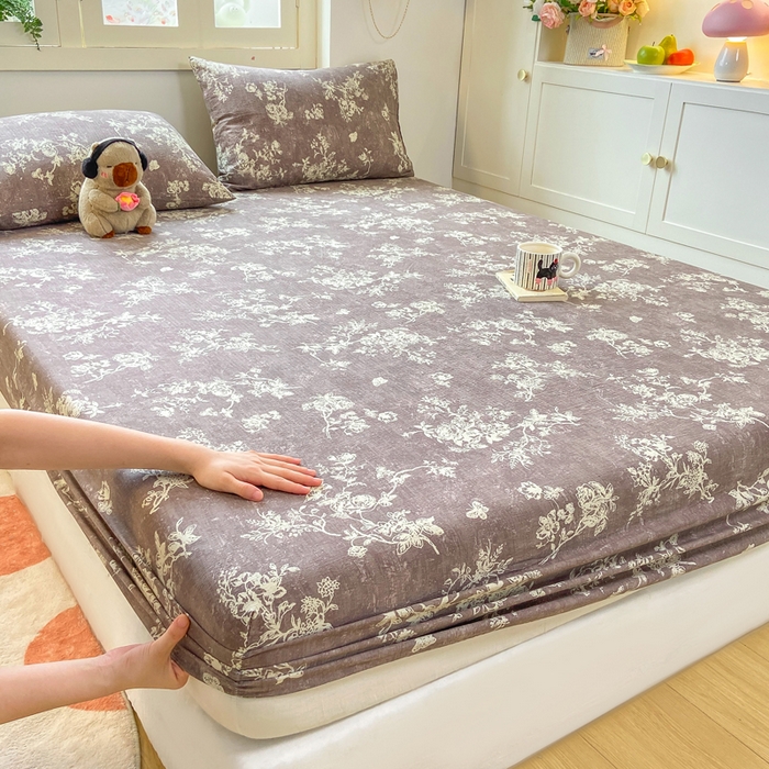 91家纺网 家纺一手货源 找家纺 玉海棠家纺 2025新款直播爆款双层纱床笠三件套 月华秀影