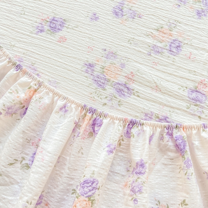 91家纺网 家纺一手货源 找家纺 玉海棠家纺 2025新款直播爆款双层纱床笠三件套 紫萱