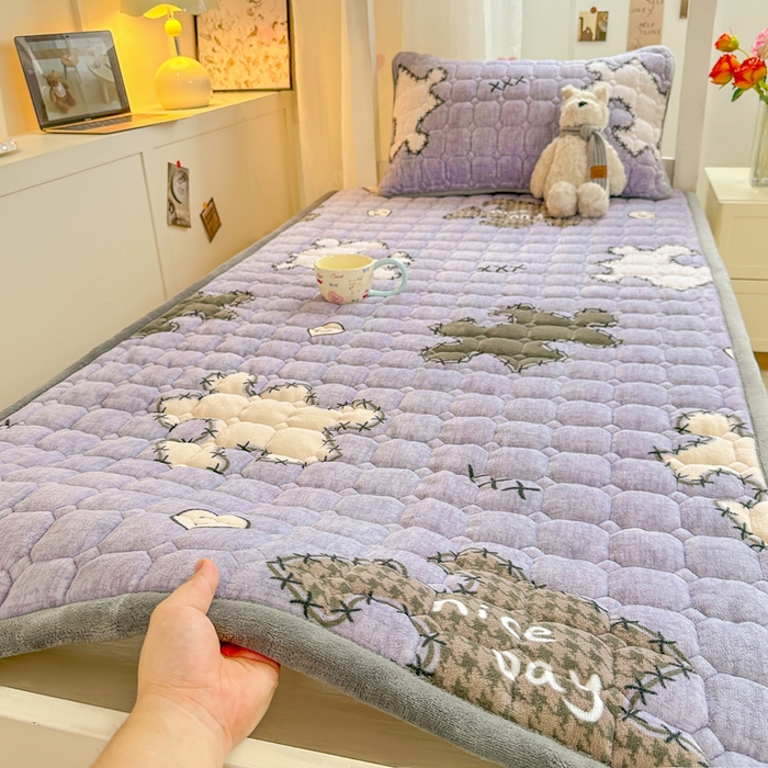 91家纺网 家纺一手货源 找家纺 （总）源舍家纺 2024新款牛奶绒学生宿舍床垫床褥款上下铺床垫