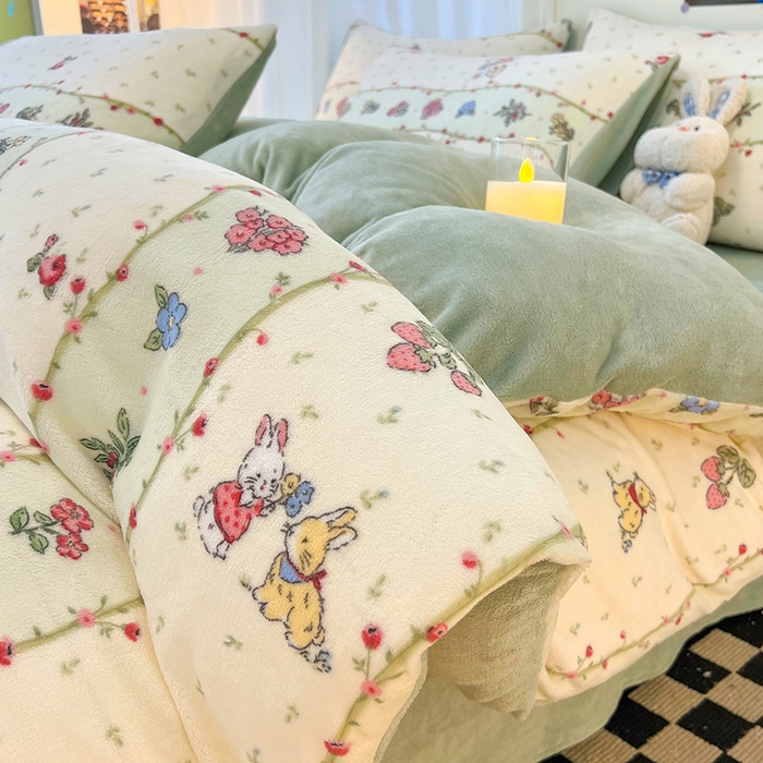 91家纺网 家纺一手货源 找家纺 （总）HL原创 2025新款牛奶绒四件套