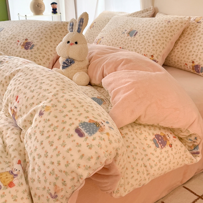 91家纺网 家纺一手货源 找家纺 （总）HL原创 2025新款牛奶绒四件套