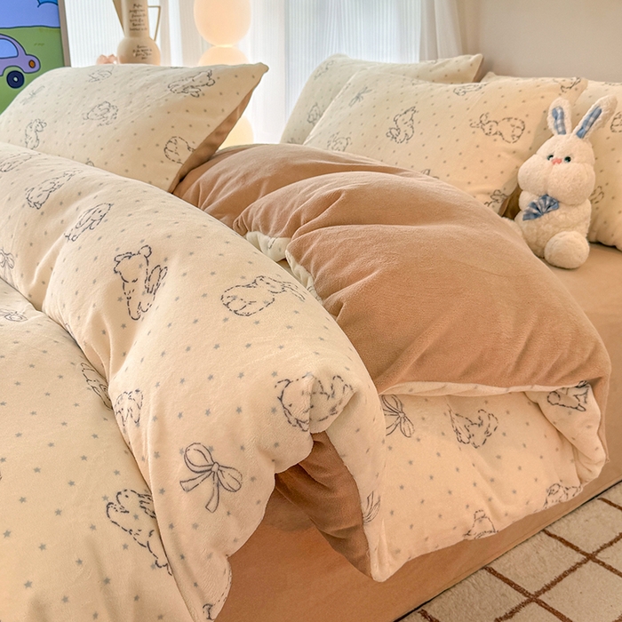 91家纺网 家纺一手货源 找家纺 （总）HL原创 2025新款牛奶绒四件套