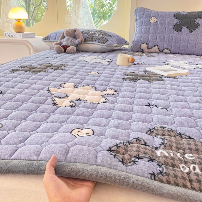 91家纺网 家纺一手货源 找家纺 （总）源舍家纺2024新款牛奶绒夹棉床垫床褥