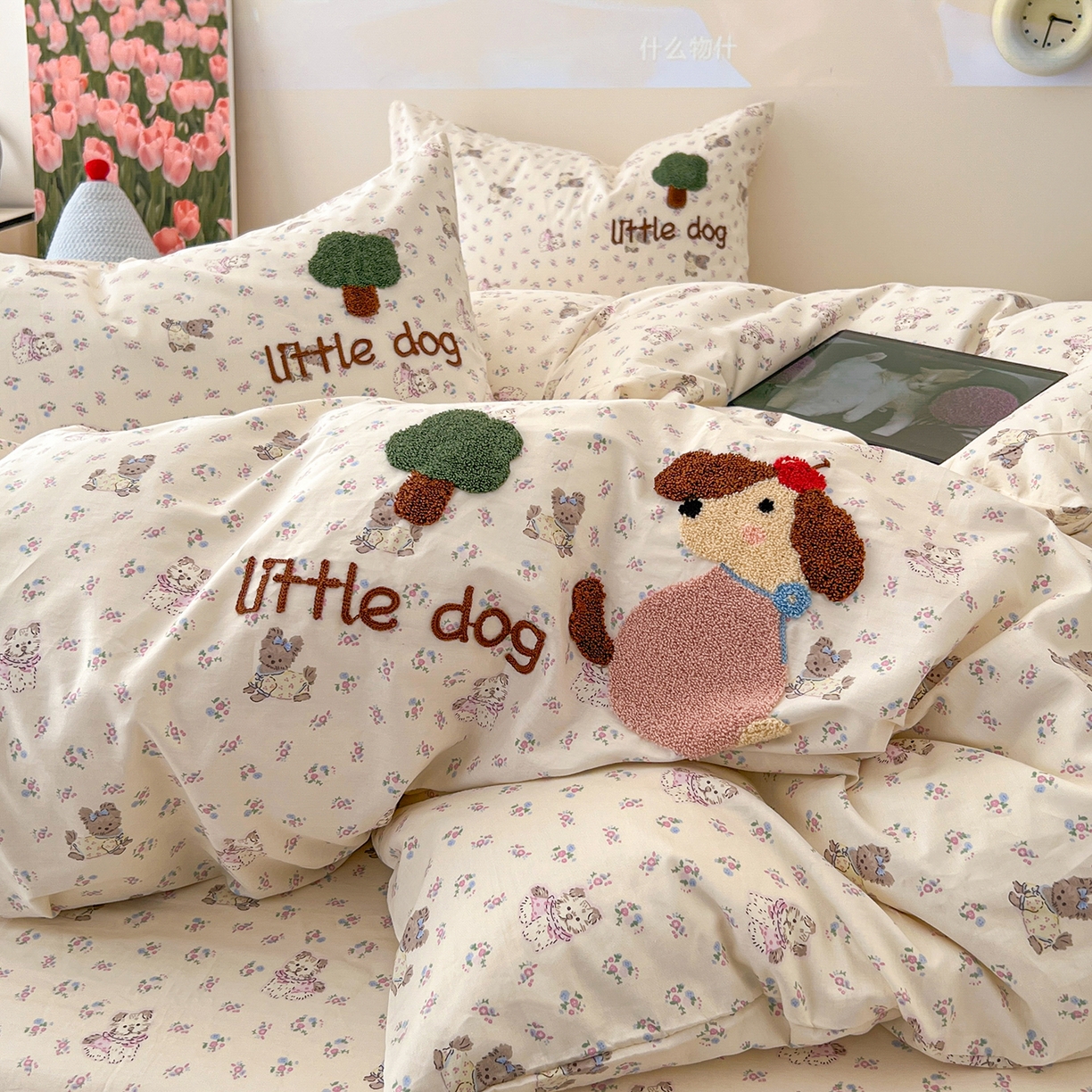 91家纺网 家纺一手货源 找家纺 舒居家纺 2025新款13070全棉纯棉毛巾绣四件套 可米宝贝