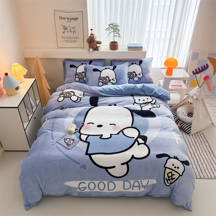 91家纺网 家纺一手货源 找家纺 （总）义博家纺 2025新款大版牛奶绒卡通印花四件套