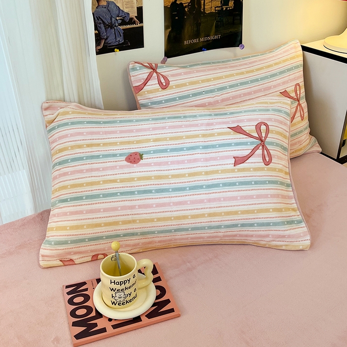 91家纺网 家纺一手货源 找家纺 HL原创 2025新款牛奶绒四件套 彩虹糖