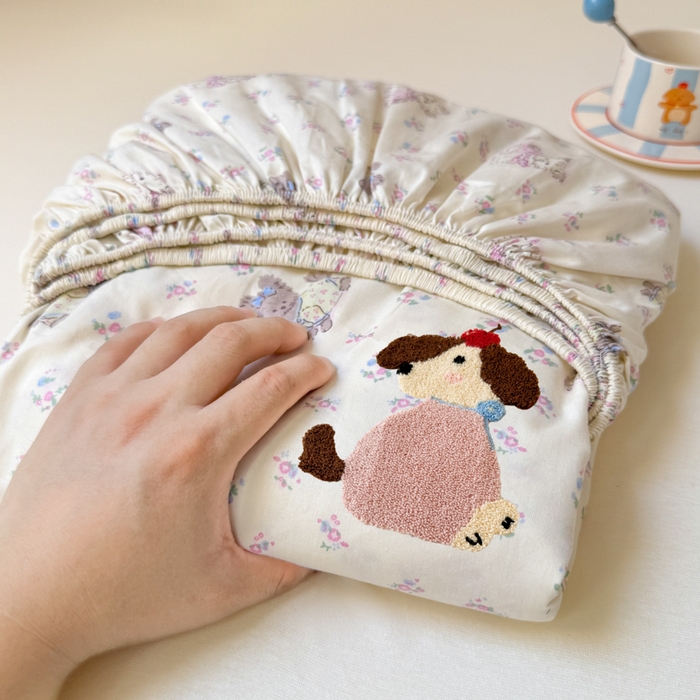 91家纺网 家纺一手货源 找家纺 （总）舒居家纺 2025新款13070全棉纯棉毛巾绣床笠单品床笠单件单床笠