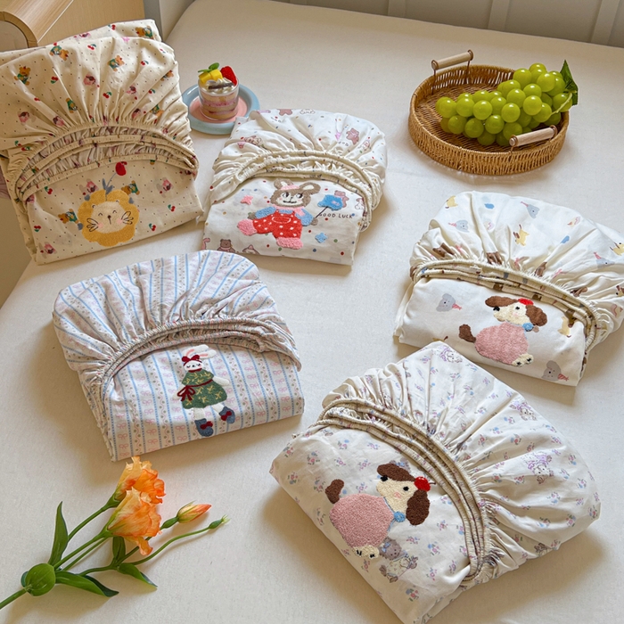 91家纺网 家纺一手货源 找家纺 （总）舒居家纺 2025新款13070全棉纯棉毛巾绣床笠单品床笠单件单床笠