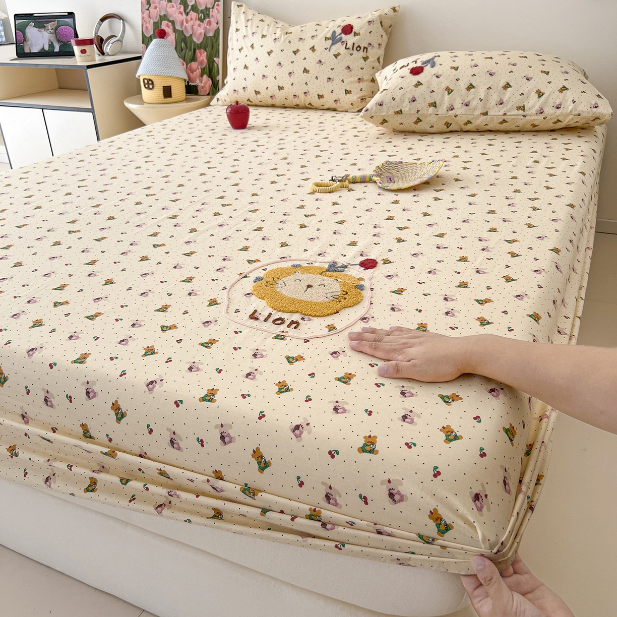 91家纺网 家纺一手货源 找家纺 （总）舒居家纺 2025新款13070全棉纯棉毛巾绣床笠单品床笠单件单床笠