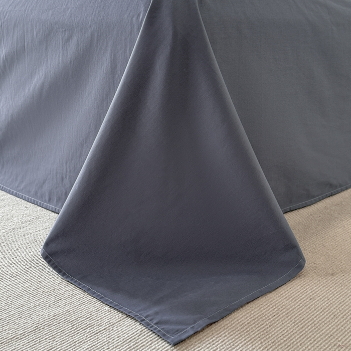 91家纺网 家纺一手货源 找家纺 言一 2025新款A类100支陶瓷轻磨毛新疆长绒棉纯棉全棉提花四件套 花影摇枝-蓝