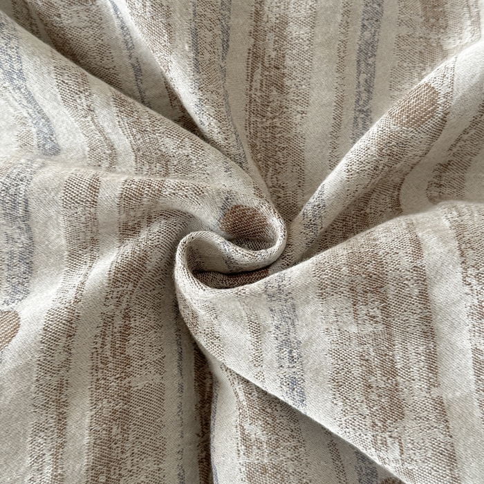 91家纺网 家纺一手货源 找家纺 言一 2025新款A类100支陶瓷轻磨毛新疆长绒棉纯棉全棉提花四件套 海盐波点-浅咖