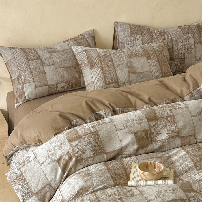 91家纺网 家纺一手货源 找家纺 言一 2025新款A类100支陶瓷轻磨毛新疆长绒棉纯棉全棉提花四件套 古韵织锦-咖