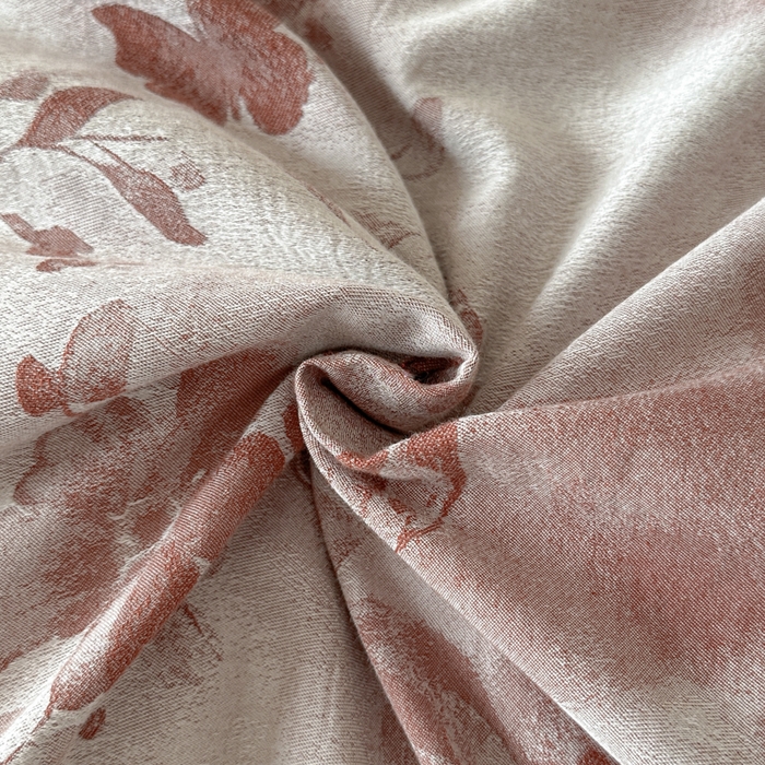 91家纺网 家纺一手货源 找家纺 言一 2025新款A类100支陶瓷轻磨毛新疆长绒棉纯棉全棉提花四件套 墨雨云间-焦糖