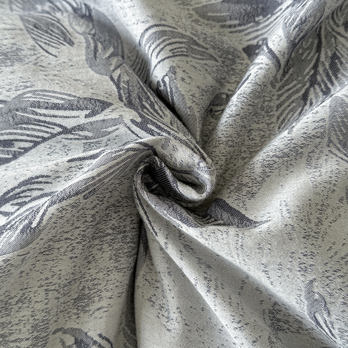 91家纺网 家纺一手货源 找家纺 言一 2025新款A类100支陶瓷轻磨毛新疆长绒棉纯棉全棉提花四件套 树叶深深-蓝