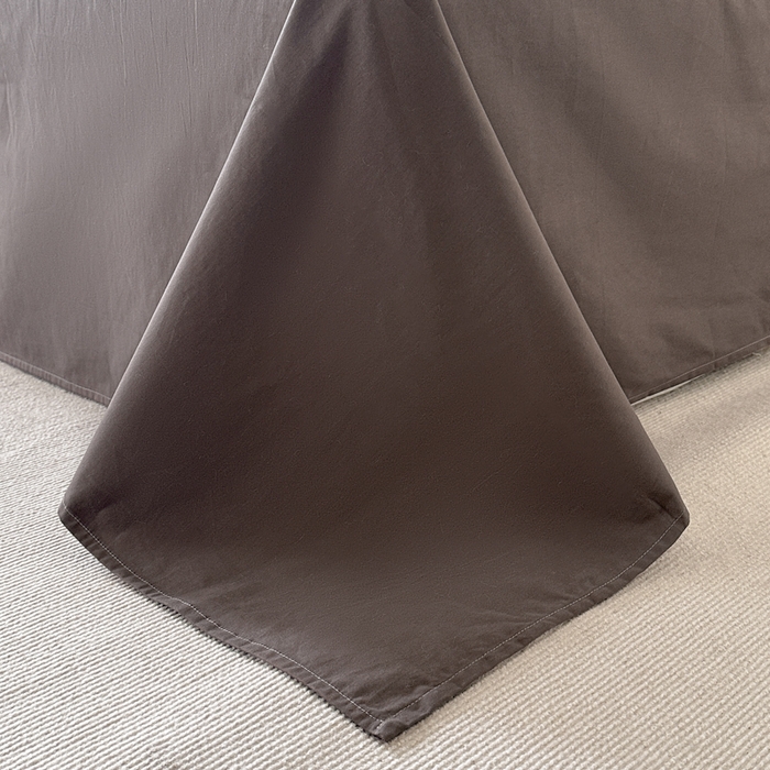 91家纺网 家纺一手货源 找家纺 言一 2025新款A类100支陶瓷轻磨毛新疆长绒棉纯棉全棉提花四件套 墨雨共间-咖