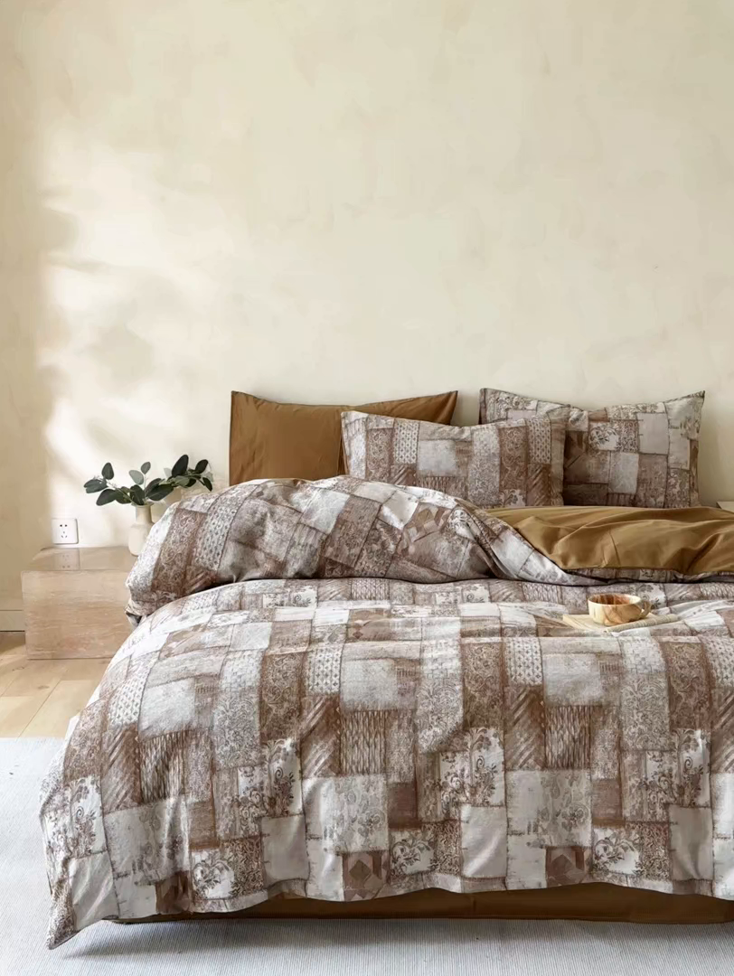 91家纺网 家纺一手货源 找家纺 （总）言一 2025新款A类100支陶瓷轻磨毛新疆长绒棉纯棉全棉提花四件套