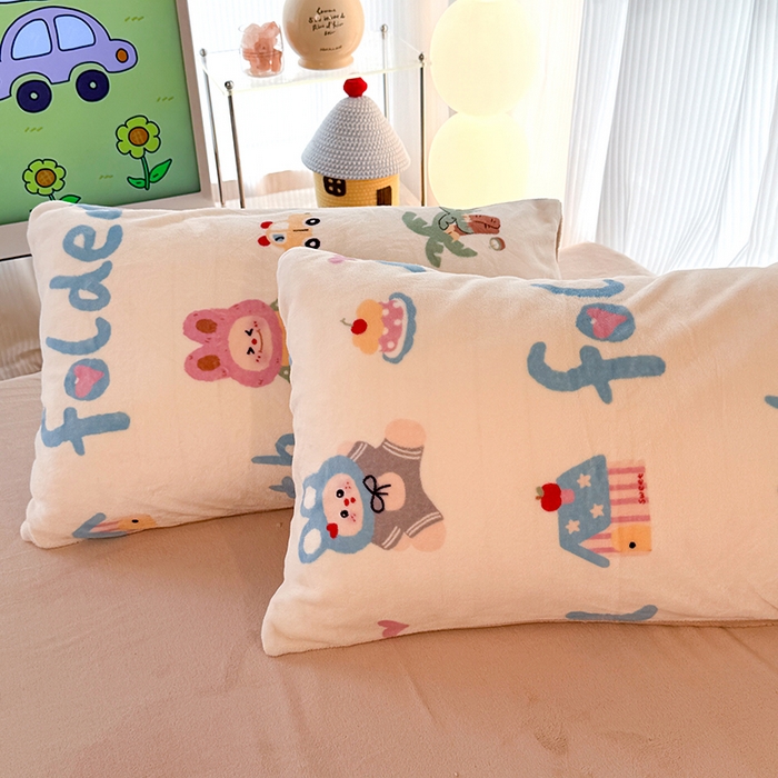 91家纺网 家纺一手货源 找家纺 HL原创 2025新款牛奶绒四件套 欢乐时光