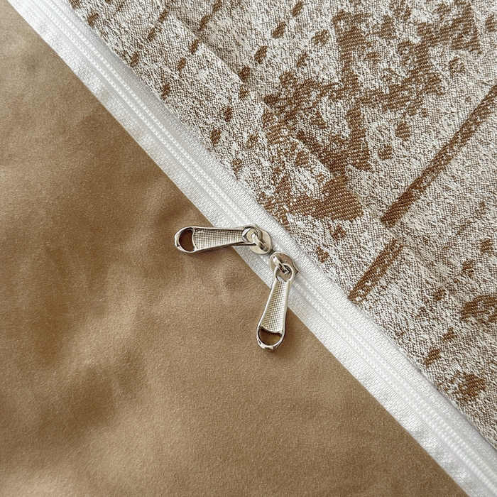 91家纺网 家纺一手货源 找家纺 言一 2025新款A类100支陶瓷轻磨毛新疆长绒棉纯棉全棉提花四件套 南阳假日-咖