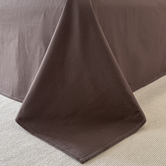 91家纺网 家纺一手货源 找家纺 言一 2025新款A类100支陶瓷轻磨毛新疆长绒棉纯棉全棉提花四件套 花影摇枝-咖