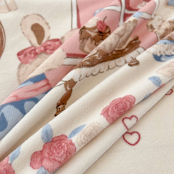 91家纺网 家纺一手货源 找家纺 HL原创 2025新款牛奶绒四件套 萝莉小熊