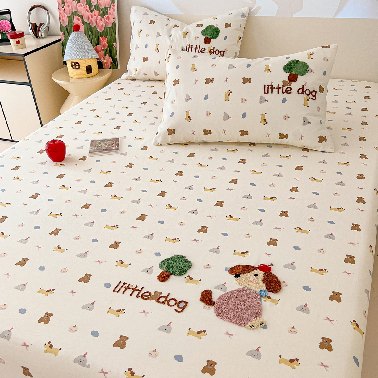 91家纺网 家纺一手货源 找家纺 舒居家纺 2025新款13070全棉纯棉毛巾绣床笠单品床笠单件单床笠 奇趣缤纷