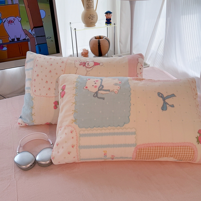 91家纺网 家纺一手货源 找家纺 HL原创 2025新款牛奶绒四件套 喵喵物语