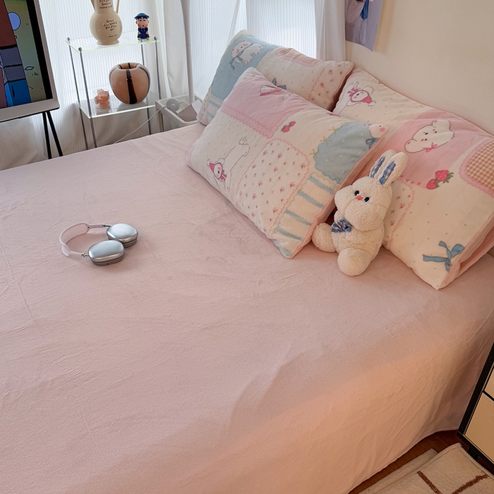 91家纺网 家纺一手货源 找家纺 HL原创 2025新款牛奶绒四件套 喵喵物语