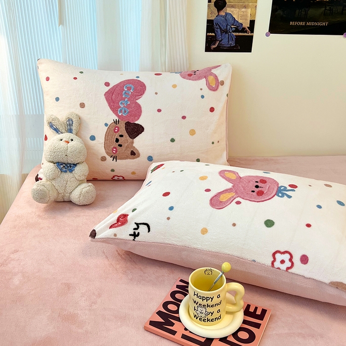 91家纺网 家纺一手货源 找家纺 HL原创 2025新款牛奶绒四件套 糖果屋