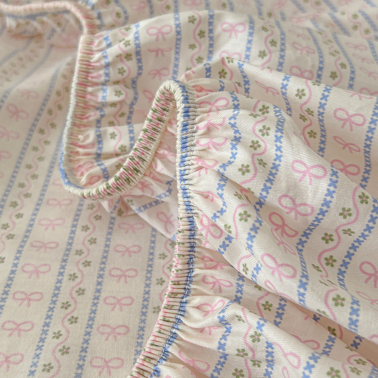 91家纺网 家纺一手货源 找家纺 舒居家纺 2025新款13070全棉纯棉毛巾绣床笠单品床笠单件单床笠 友谊结