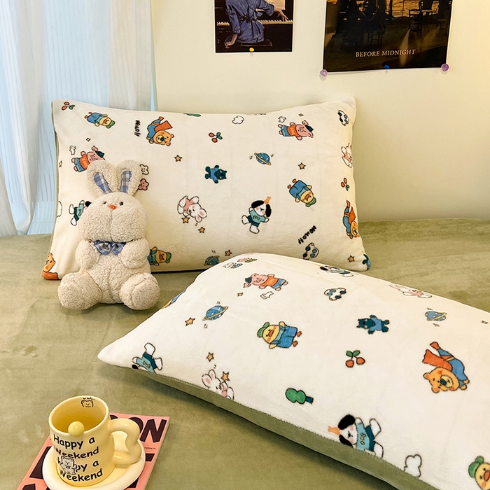 91家纺网 家纺一手货源 找家纺 HL原创 2025新款牛奶绒四件套 童话世界